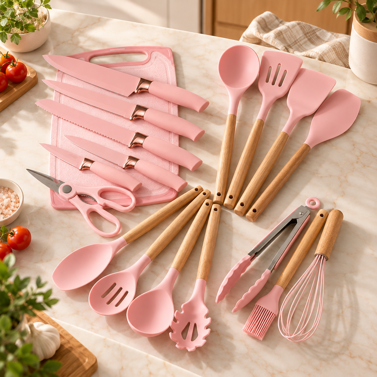 Set de Utensilios de Cocina de 19 Piezas en Silicona