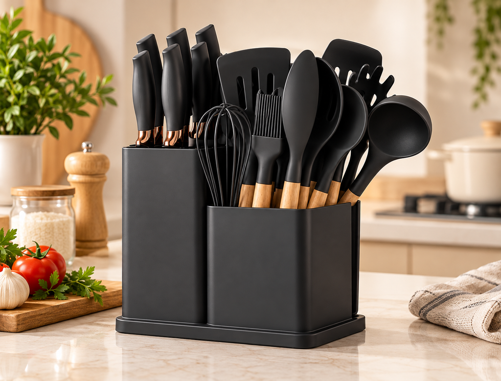 Set de Utensilios de Cocina de 19 Piezas en Silicona