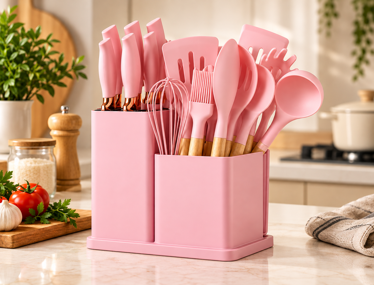 Set de Utensilios de Cocina de 19 Piezas en Silicona